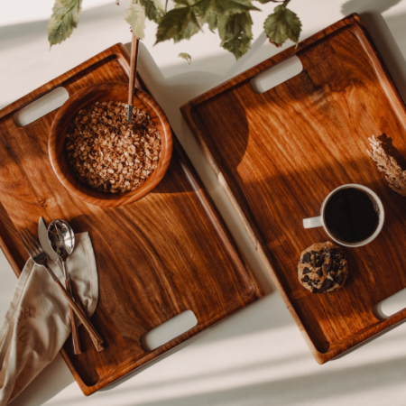 Large wooden serving tray