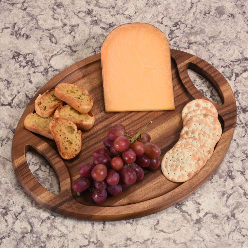 round wooden tray