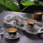 Black double coffee serving set