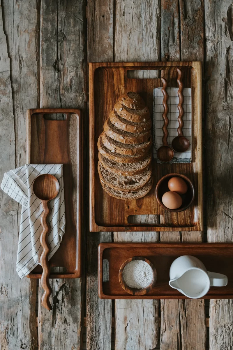 Large wooden serving tray