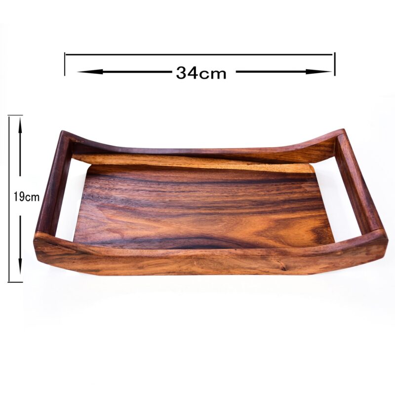 Small rectangular wooden tray