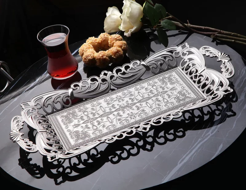 Decorative rectangular Turkish tray