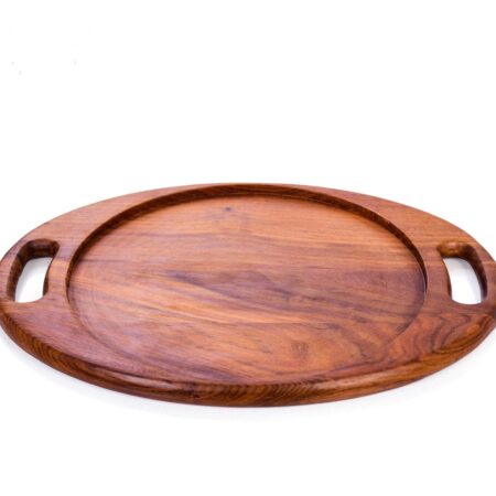 round wooden tray