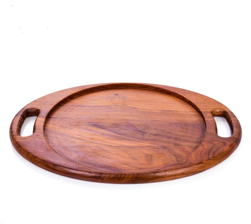 round wooden tray