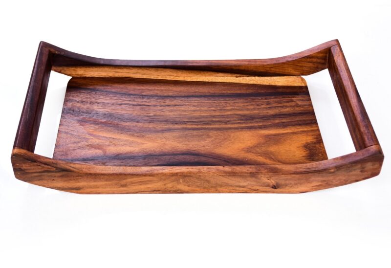 Small rectangular wooden tray